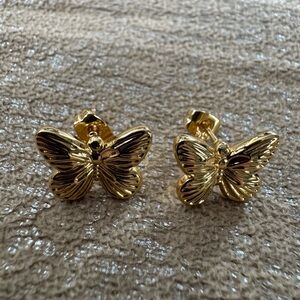 Gold Butterfly Stud Earrings made of Stainless Steel